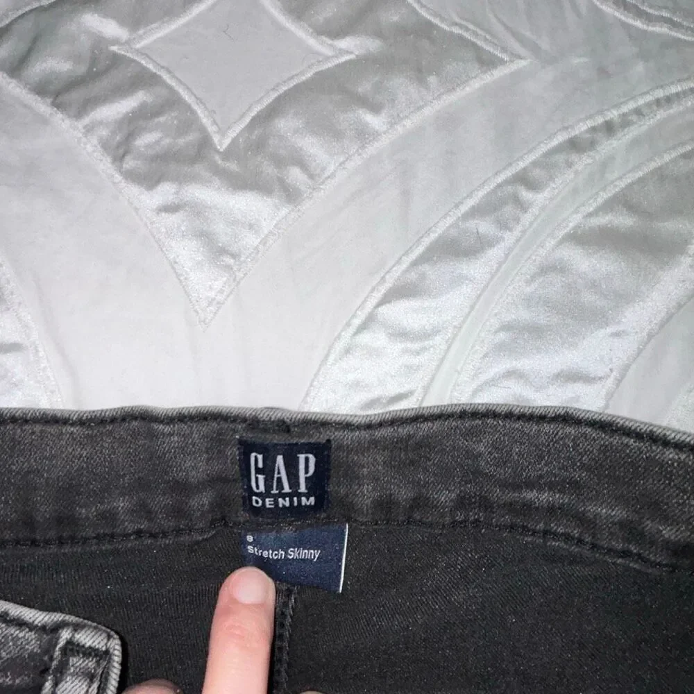 Gap boys black acid wash denim sz 8